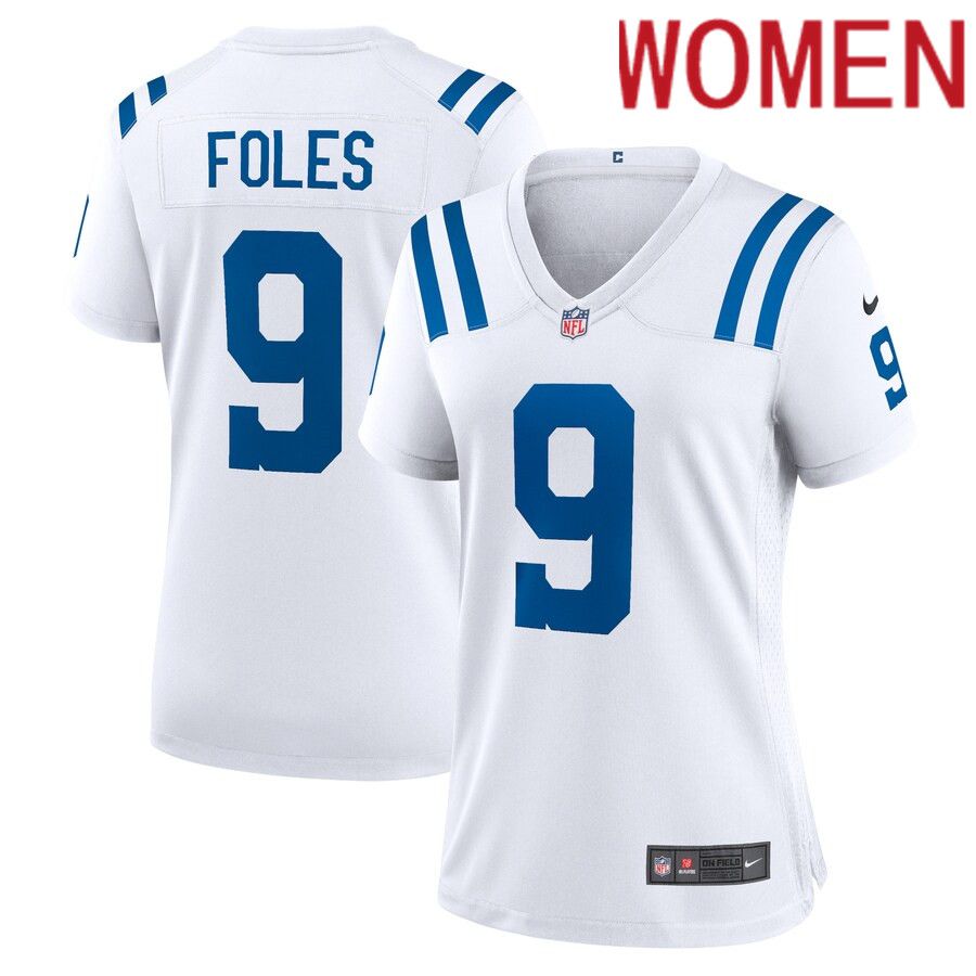 Women Indianapolis Colts 9 Nick Foles Nike White Player Game NFL Jersey